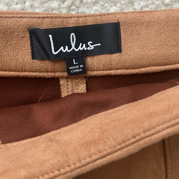 Lulus Suede Tan Mini Skirt, hardly worn. Simply Perf Tan Suede Mini Skirt Honey - Picture 9 of 9